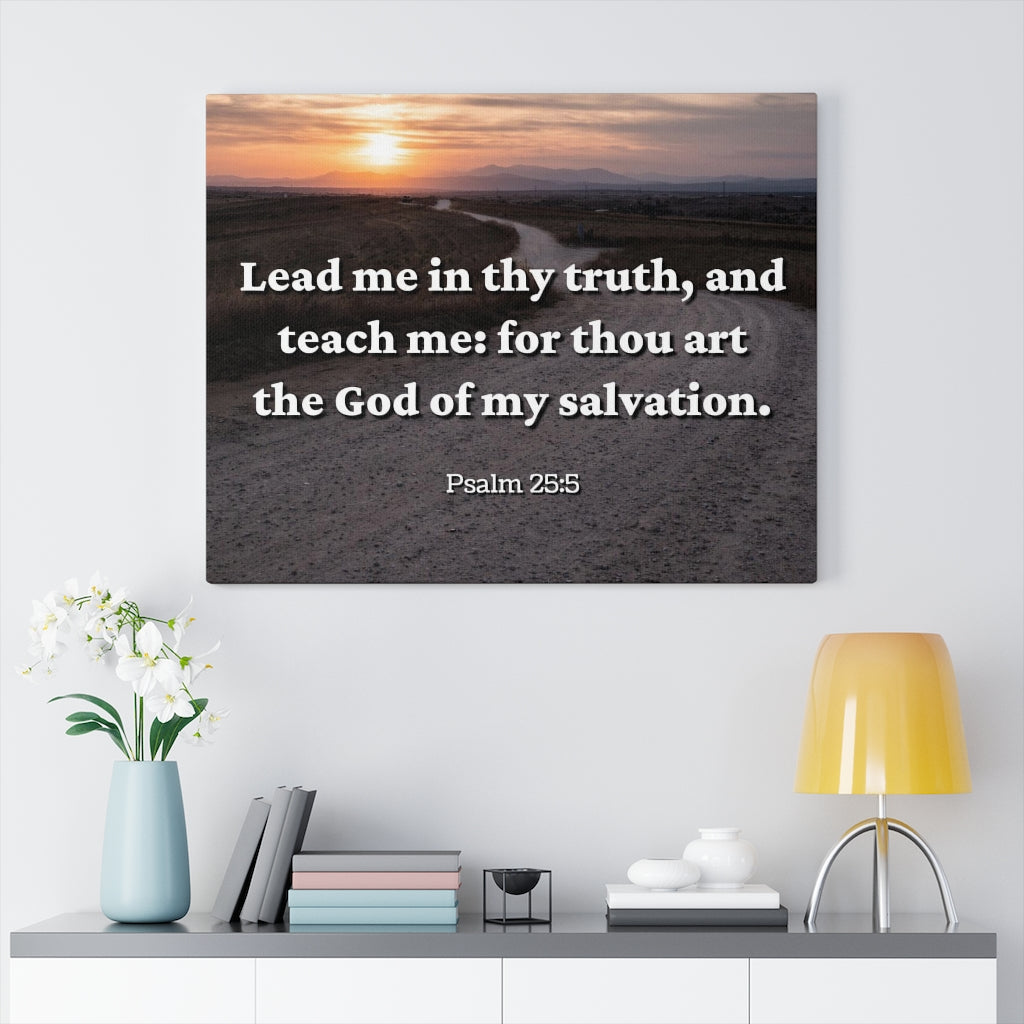 Scripture Walls My Salvation Psalm 25:5 Bible Verse Canvas Christian Wall Art Ready to Hang Unframed-Express Your Love Gifts