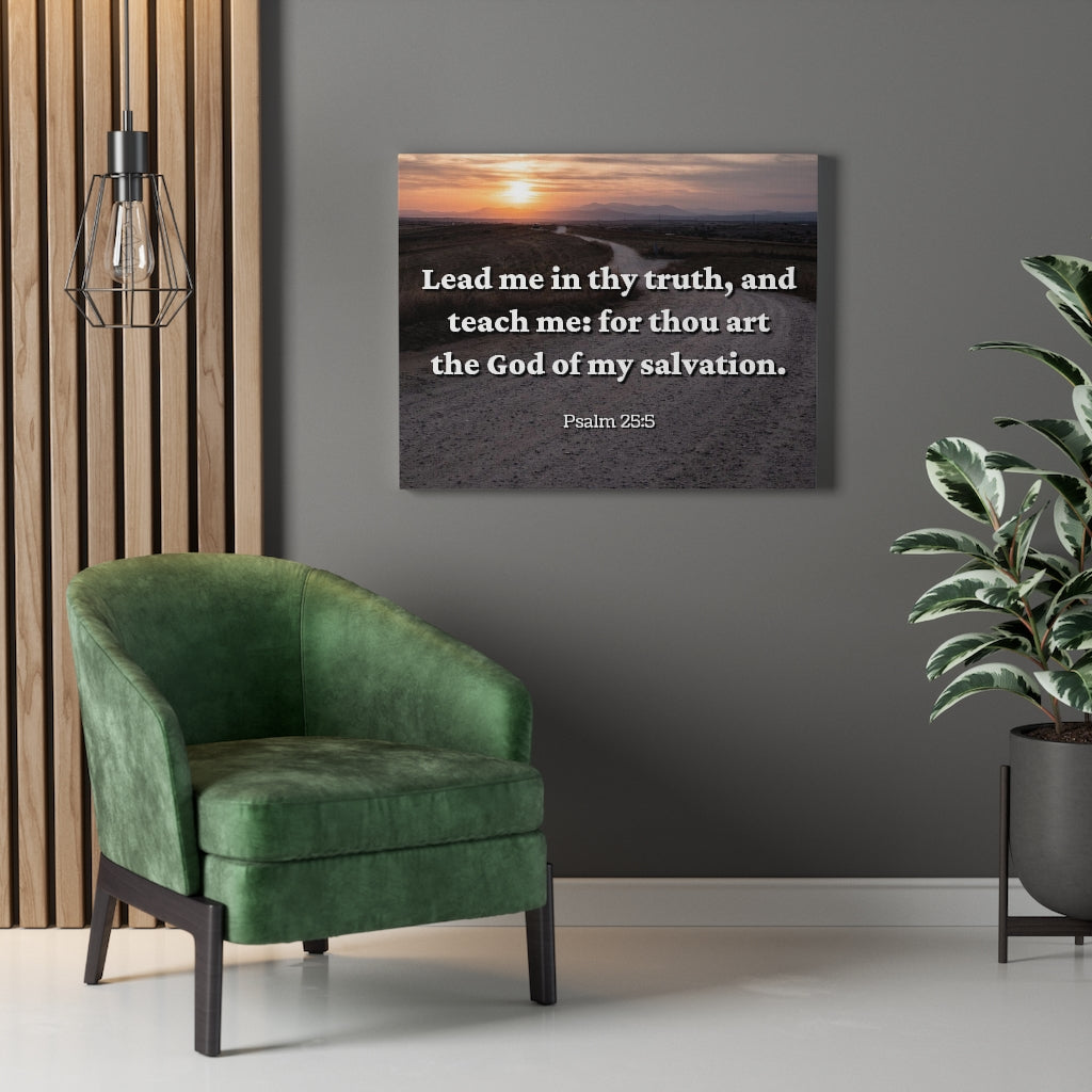Scripture Walls My Salvation Psalm 25:5 Bible Verse Canvas Christian Wall Art Ready to Hang Unframed-Express Your Love Gifts