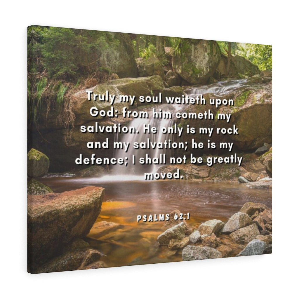 Scripture Walls My Salvation Psalm 62:1 Bible Verse Canvas Christian Wall Art Ready to Hang Unframed-Express Your Love Gifts