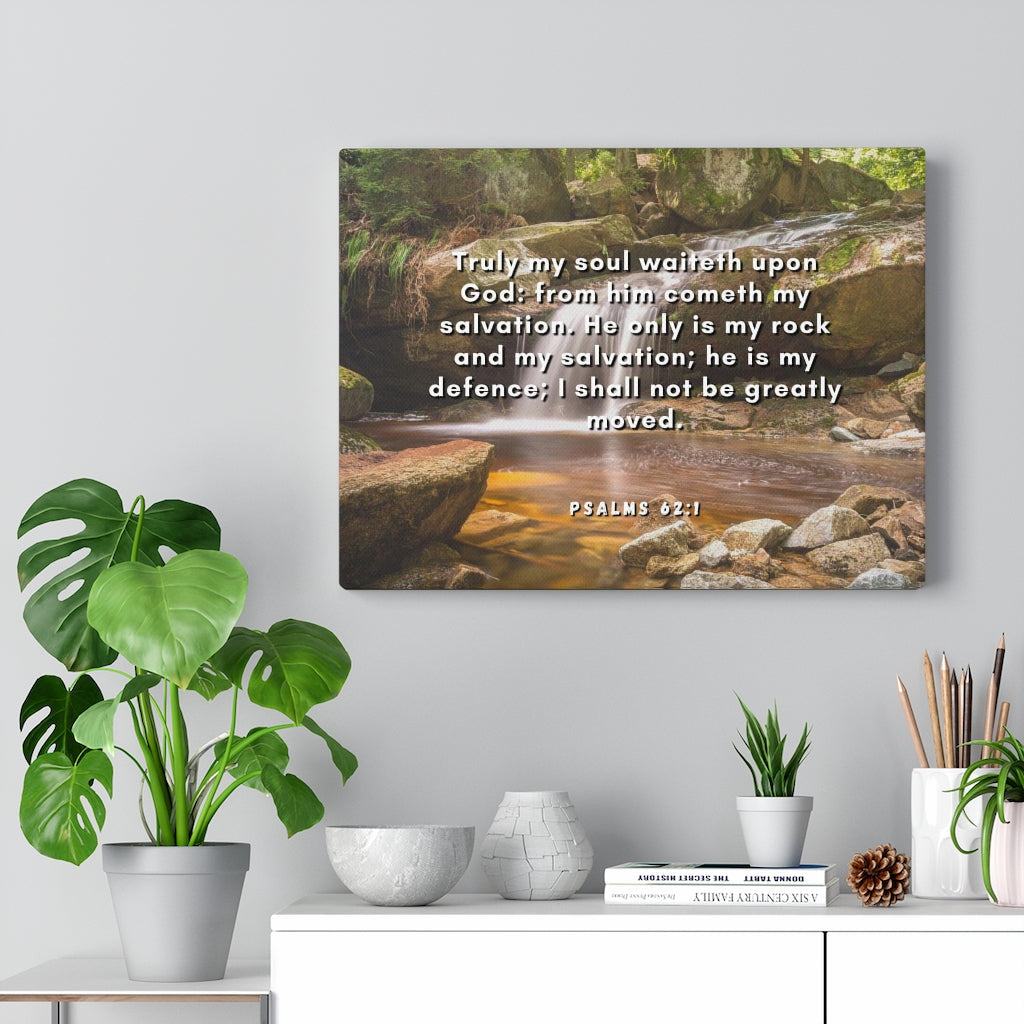 Scripture Walls My Salvation Psalm 62:1 Bible Verse Canvas Christian Wall Art Ready to Hang Unframed-Express Your Love Gifts