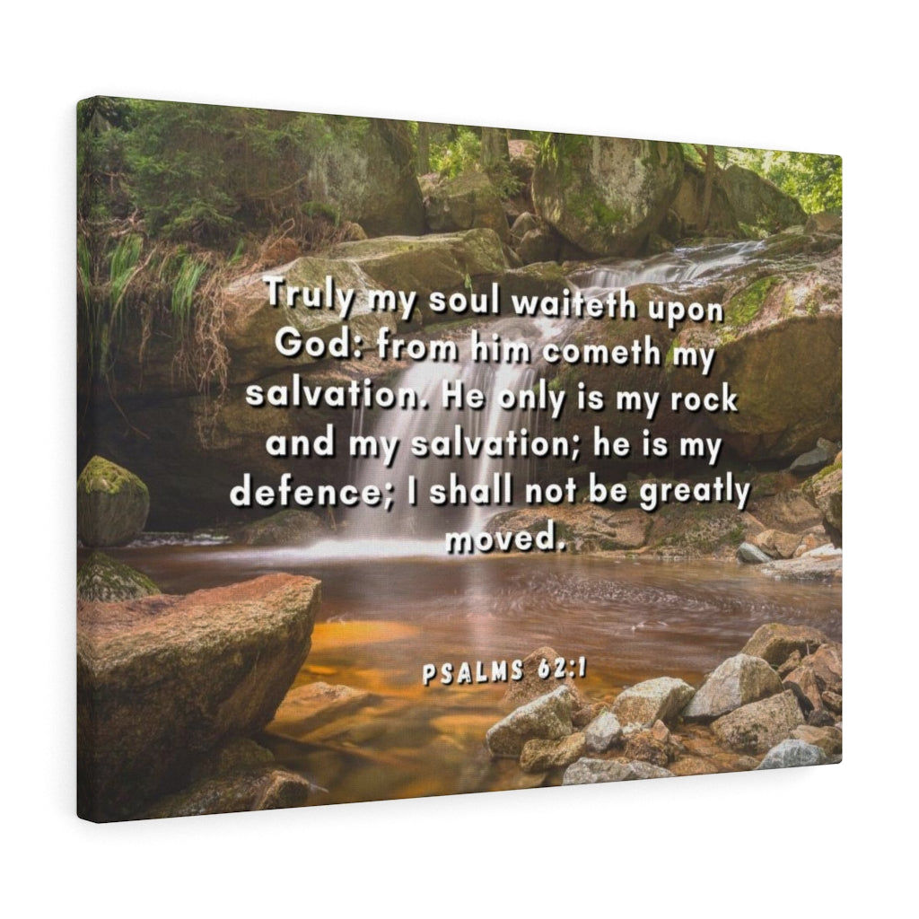 Scripture Walls My Salvation Psalm 62:1 Bible Verse Canvas Christian Wall Art Ready to Hang Unframed-Express Your Love Gifts