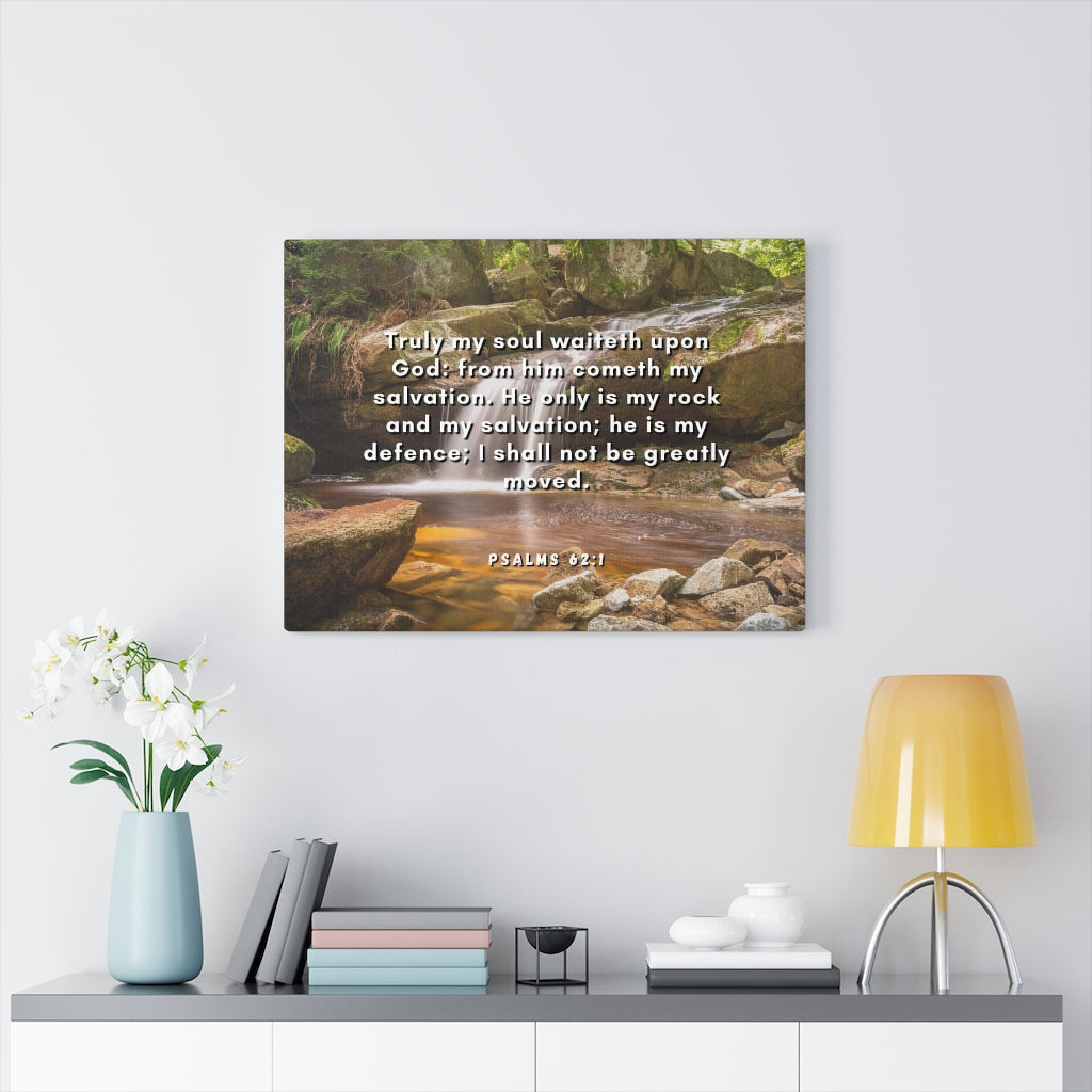 Scripture Walls My Salvation Psalm 62:1 Bible Verse Canvas Christian Wall Art Ready to Hang Unframed-Express Your Love Gifts