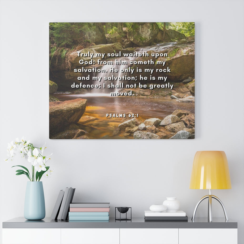 Scripture Walls My Salvation Psalm 62:1 Bible Verse Canvas Christian Wall Art Ready to Hang Unframed-Express Your Love Gifts