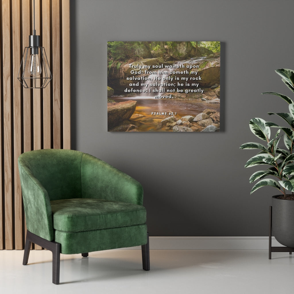 Scripture Walls My Salvation Psalm 62:1 Bible Verse Canvas Christian Wall Art Ready to Hang Unframed-Express Your Love Gifts