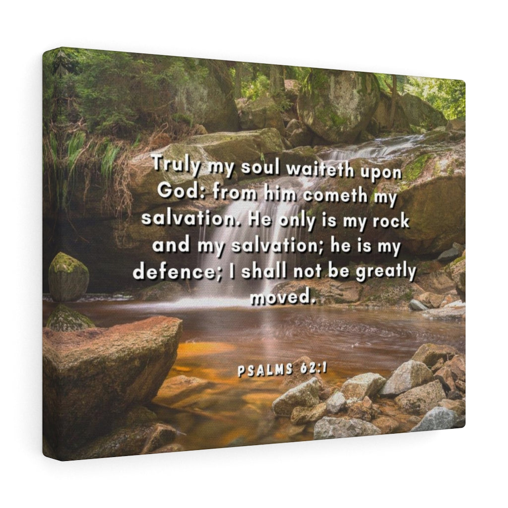 Scripture Walls My Salvation Psalm 62:1 Bible Verse Canvas Christian Wall Art Ready to Hang Unframed-Express Your Love Gifts