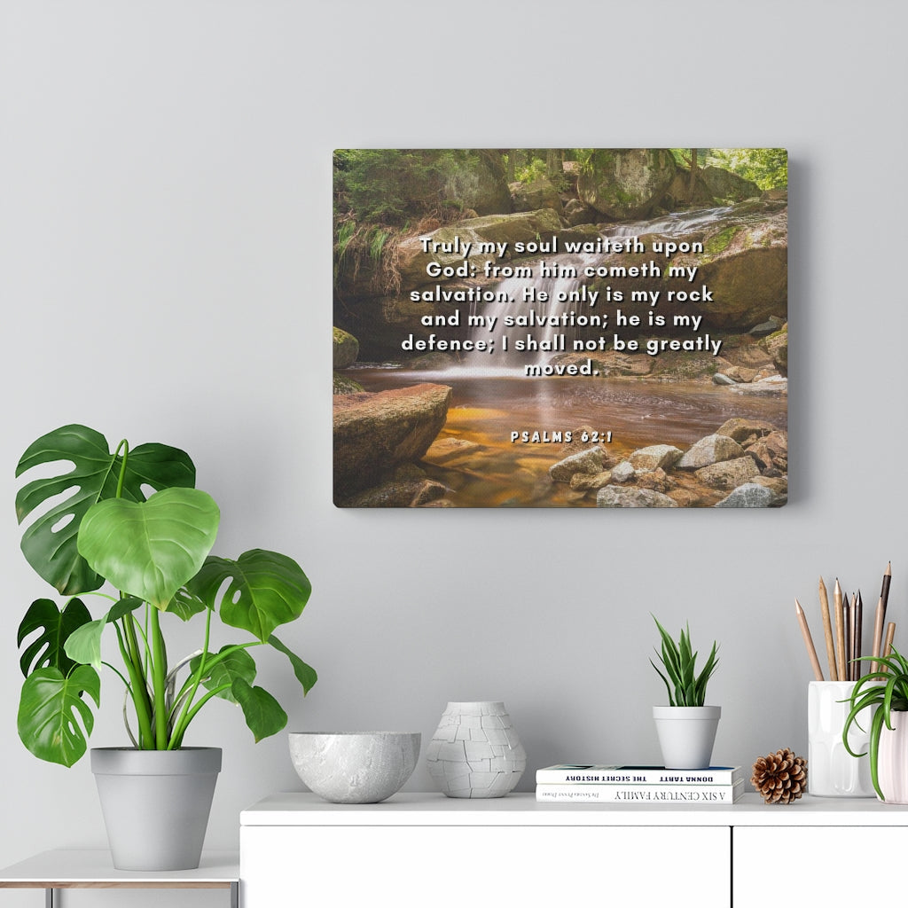 Scripture Walls My Salvation Psalm 62:1 Bible Verse Canvas Christian Wall Art Ready to Hang Unframed-Express Your Love Gifts