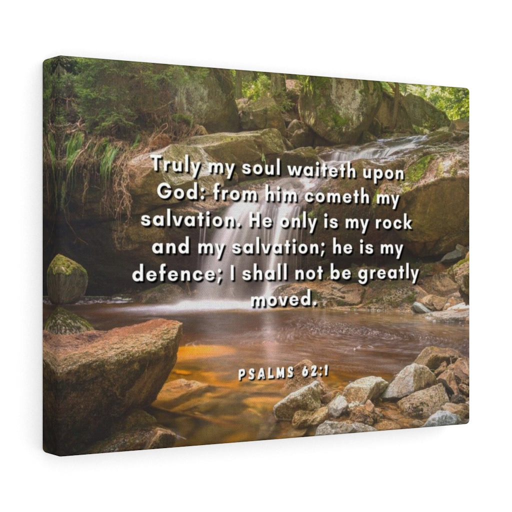 Scripture Walls My Salvation Psalm 62:1 Bible Verse Canvas Christian Wall Art Ready to Hang Unframed-Express Your Love Gifts