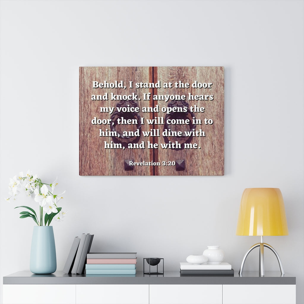 Scripture Walls My Voice Revelation 3:20 Bible Verse Canvas Christian Wall Art Ready to Hang Unframed-Express Your Love Gifts