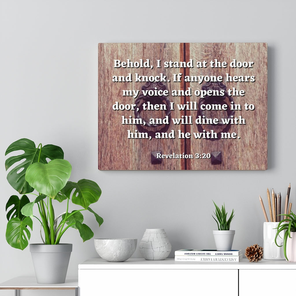 Scripture Walls My Voice Revelation 3:20 Bible Verse Canvas Christian Wall Art Ready to Hang Unframed-Express Your Love Gifts