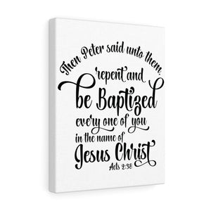 Scripture Walls Name Of Jesus Acts 2:38 Bible Verse Canvas Christian Wall Art Ready to Hang Unframed-Express Your Love Gifts