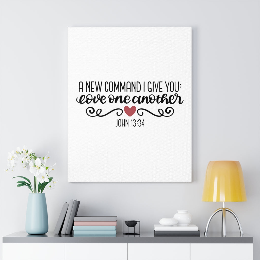 Scripture Walls New Command I Give You John 13:34 Bible Verse Canvas Christian Wall Art Ready to Hang Unframed-Express Your Love Gifts