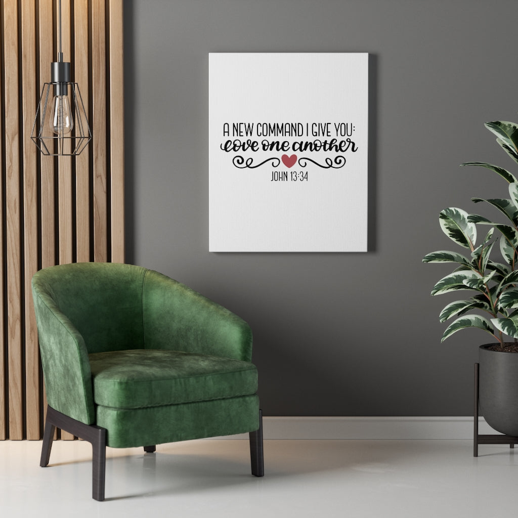 Scripture Walls New Command I Give You John 13:34 Bible Verse Canvas Christian Wall Art Ready to Hang Unframed-Express Your Love Gifts
