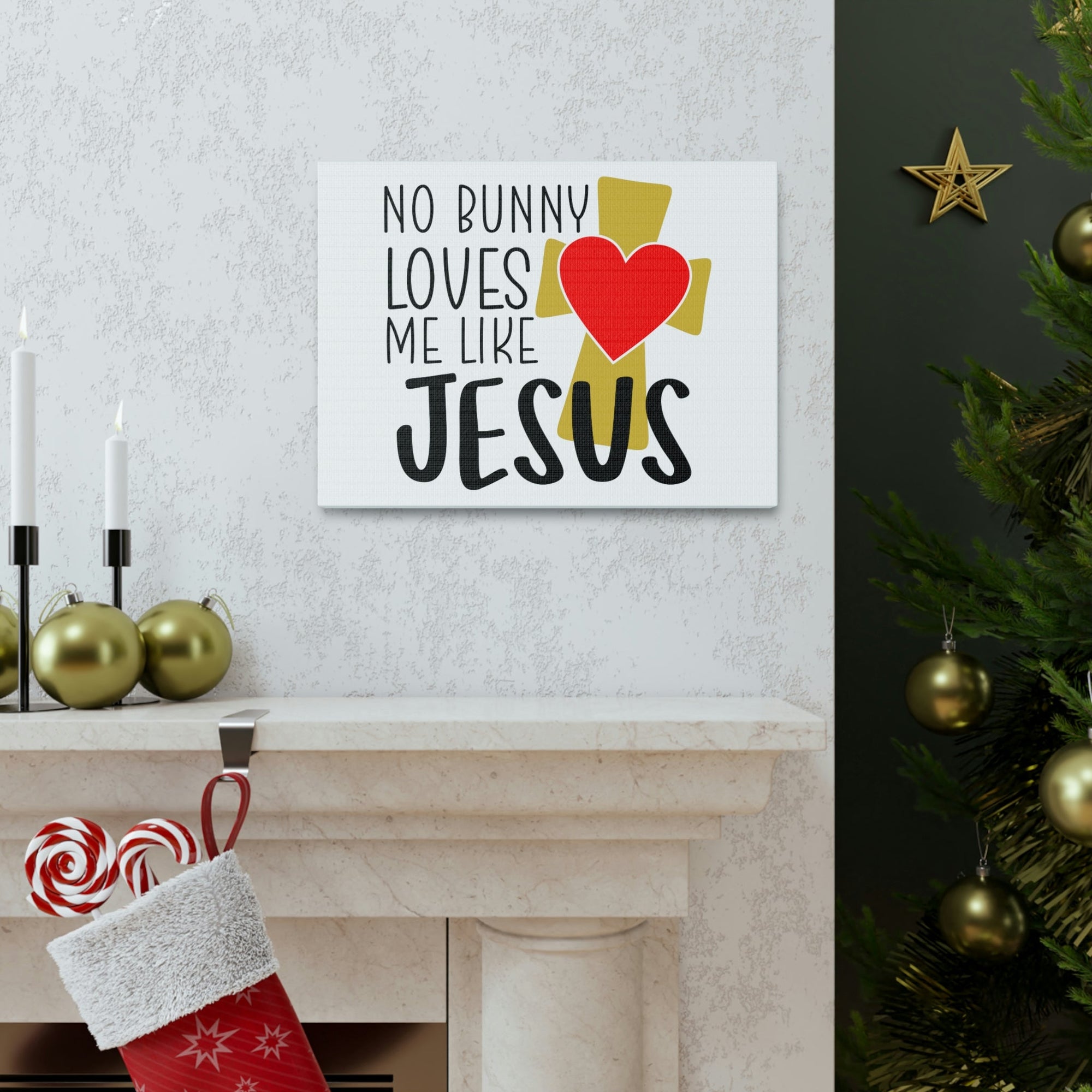 Scripture Walls No Bunny Loves Me Like Jesus Romans 5:8 Christian Wall Art Print Ready to Hang Unframed-Express Your Love Gifts