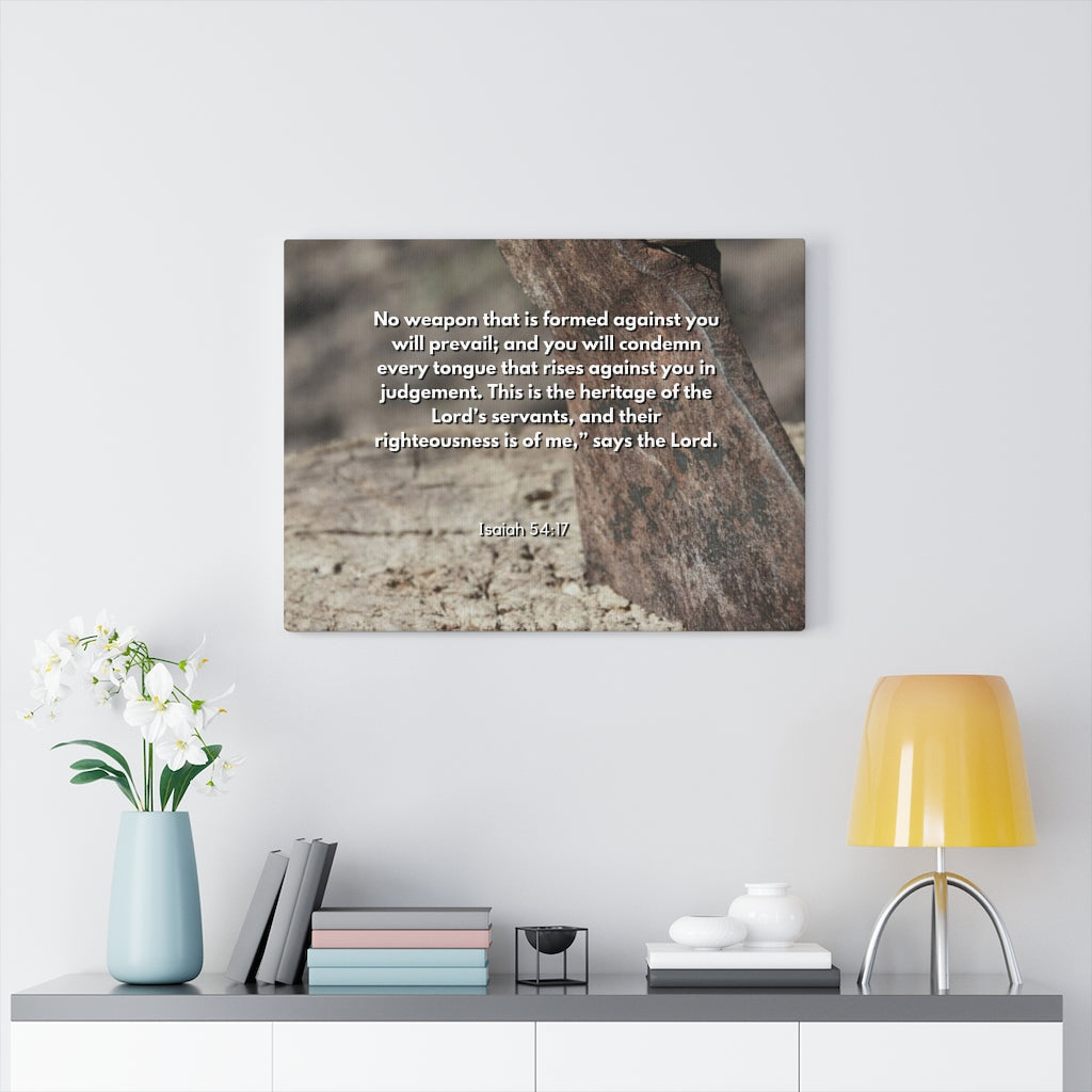 Scripture Walls No Weapon Formed Isaiah 54:17 Bible Verse Canvas Christian Wall Art Ready to Hang Unframed-Express Your Love Gifts