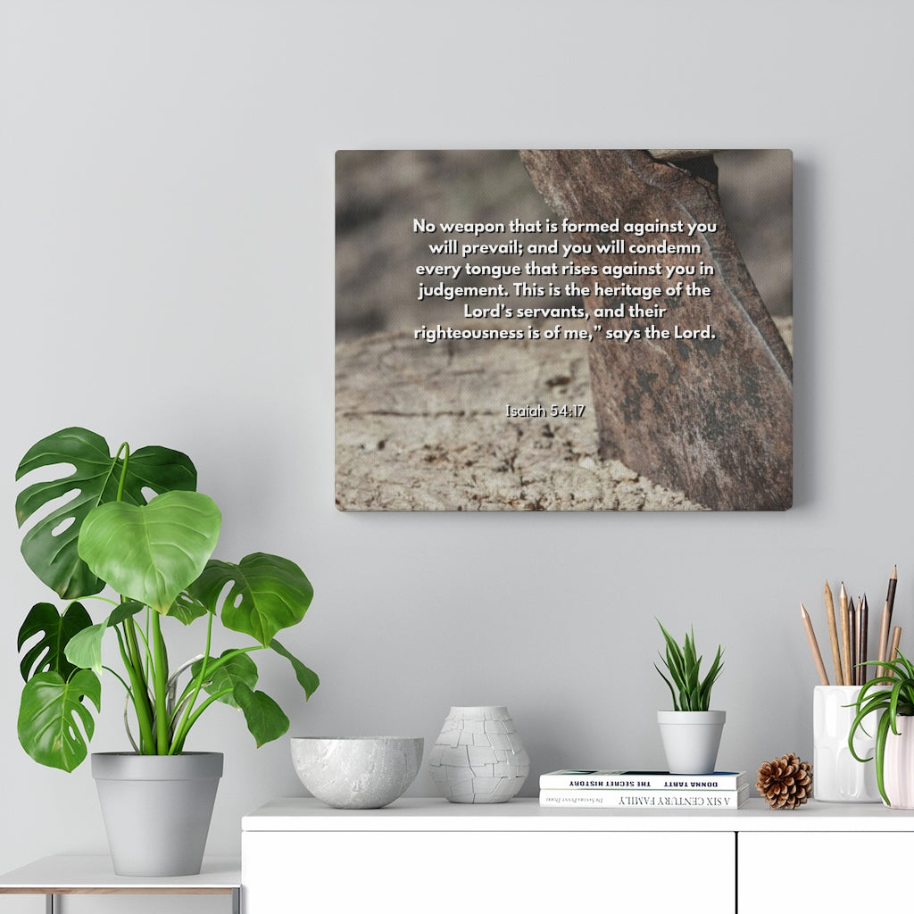 Scripture Walls No Weapon Formed Isaiah 54:17 Bible Verse Canvas Christian Wall Art Ready to Hang Unframed-Express Your Love Gifts