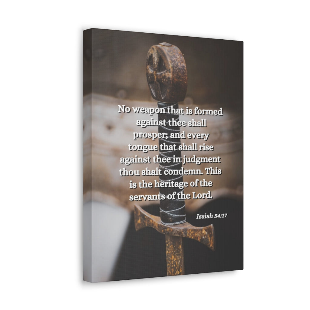 Scripture Walls No Weapon Isaiah 54:17 Bible Verse Canvas Christian Wall Art Ready to Hang Unframed-Express Your Love Gifts