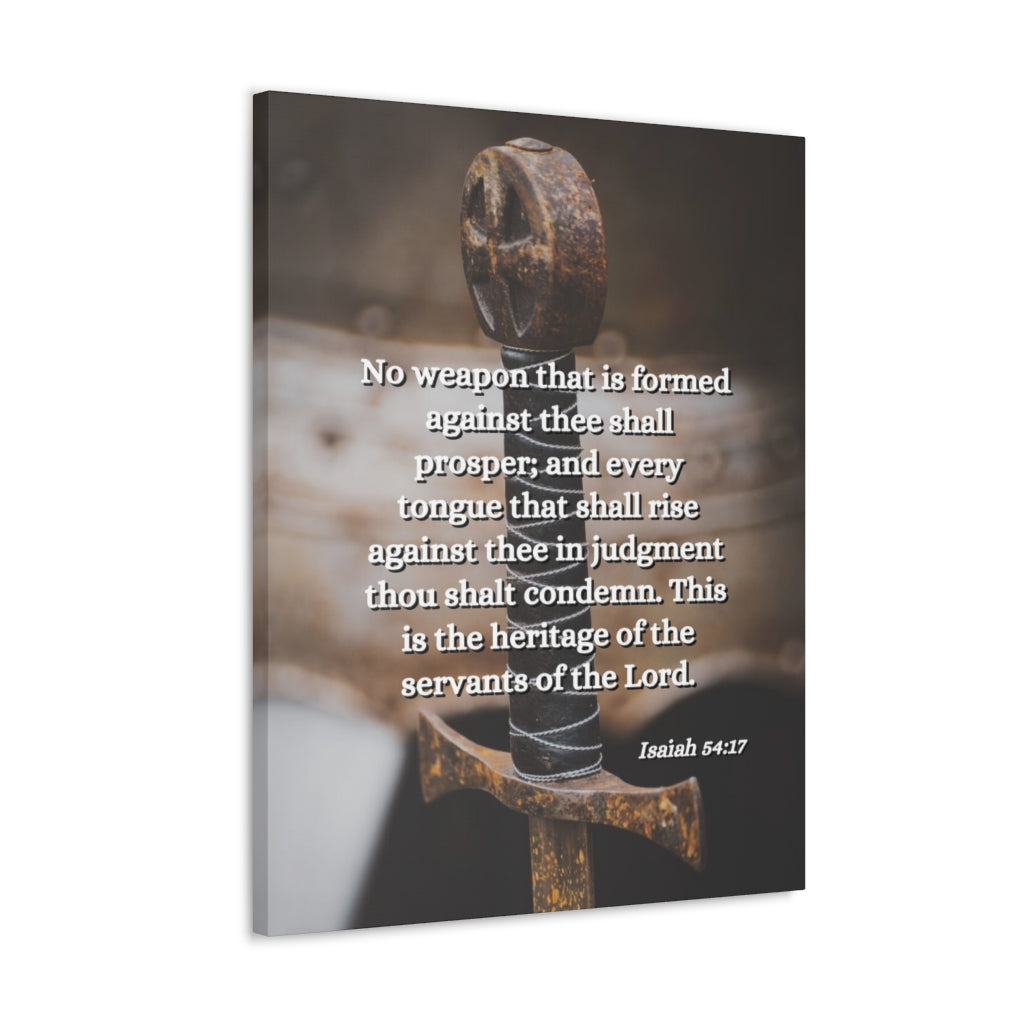 Scripture Walls No Weapon Isaiah 54:17 Bible Verse Canvas Christian Wall Art Ready to Hang Unframed-Express Your Love Gifts