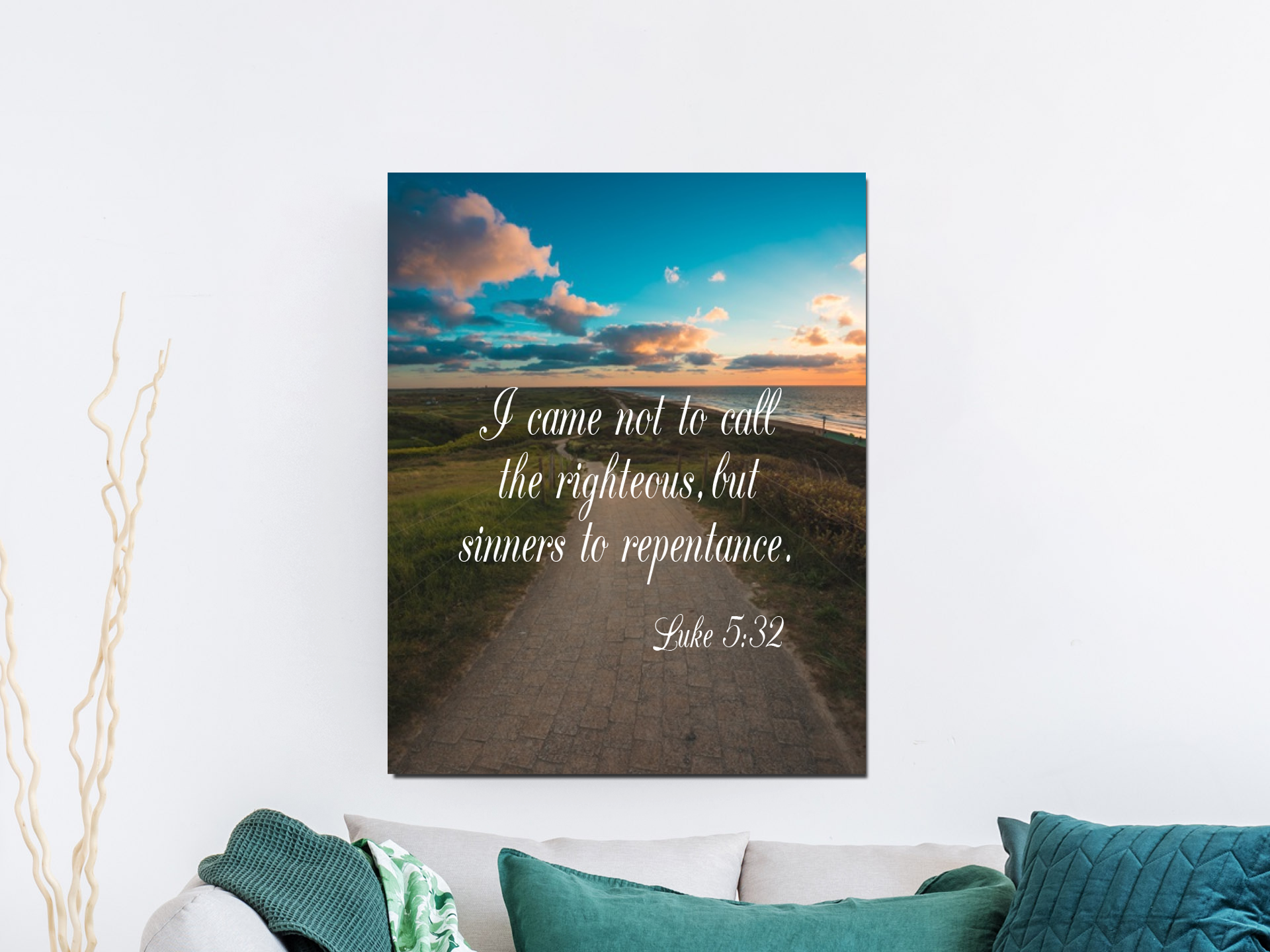 Scripture Walls Not To Call The Righteous Luke 5:32 Bible Verse Canvas Christian Wall Art Ready to Hang Unframed-Express Your Love Gifts