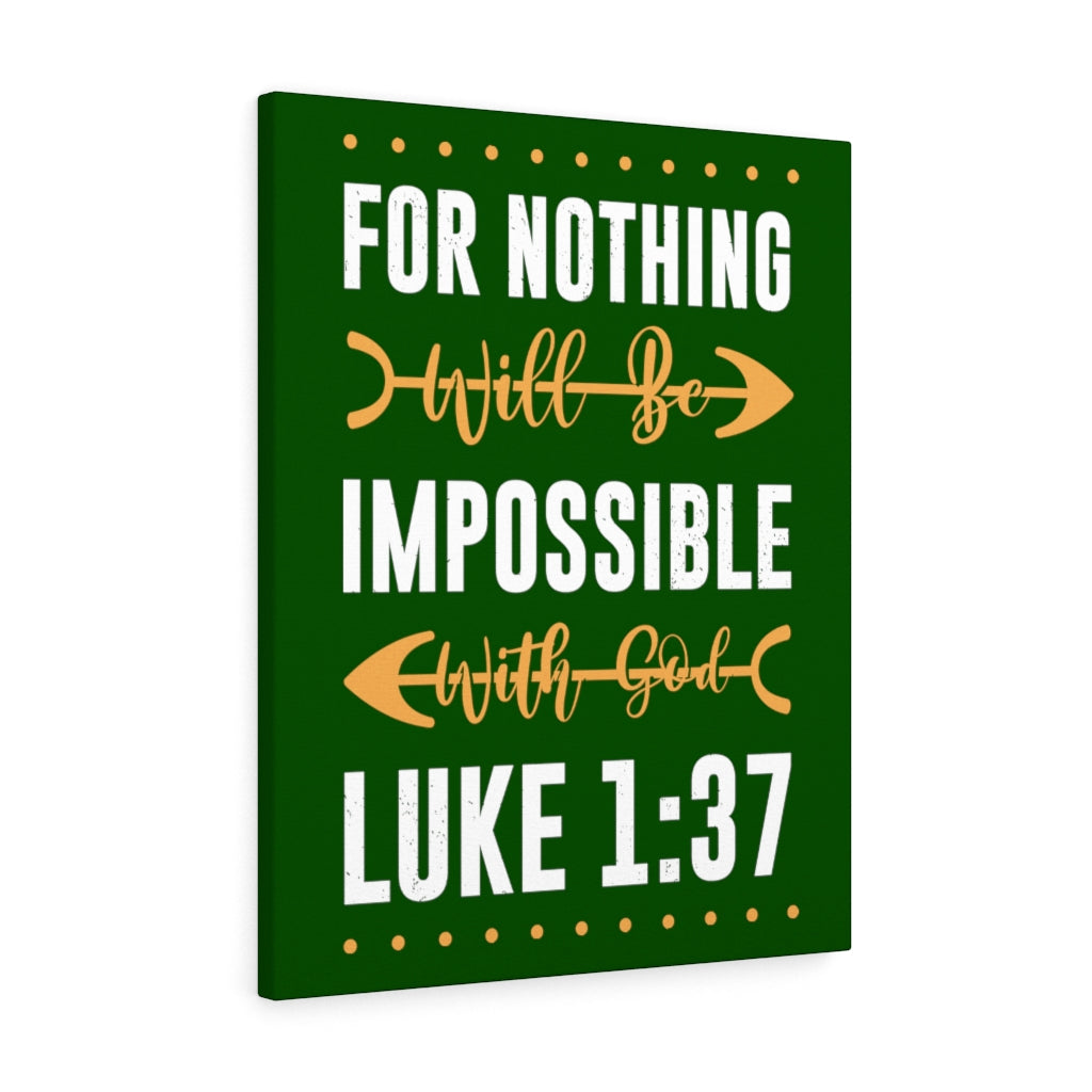 For Nothing Will Be Impossible Luke 1:37 Christian Wall Art Bible Verse  Print Ready To Hang, Luke