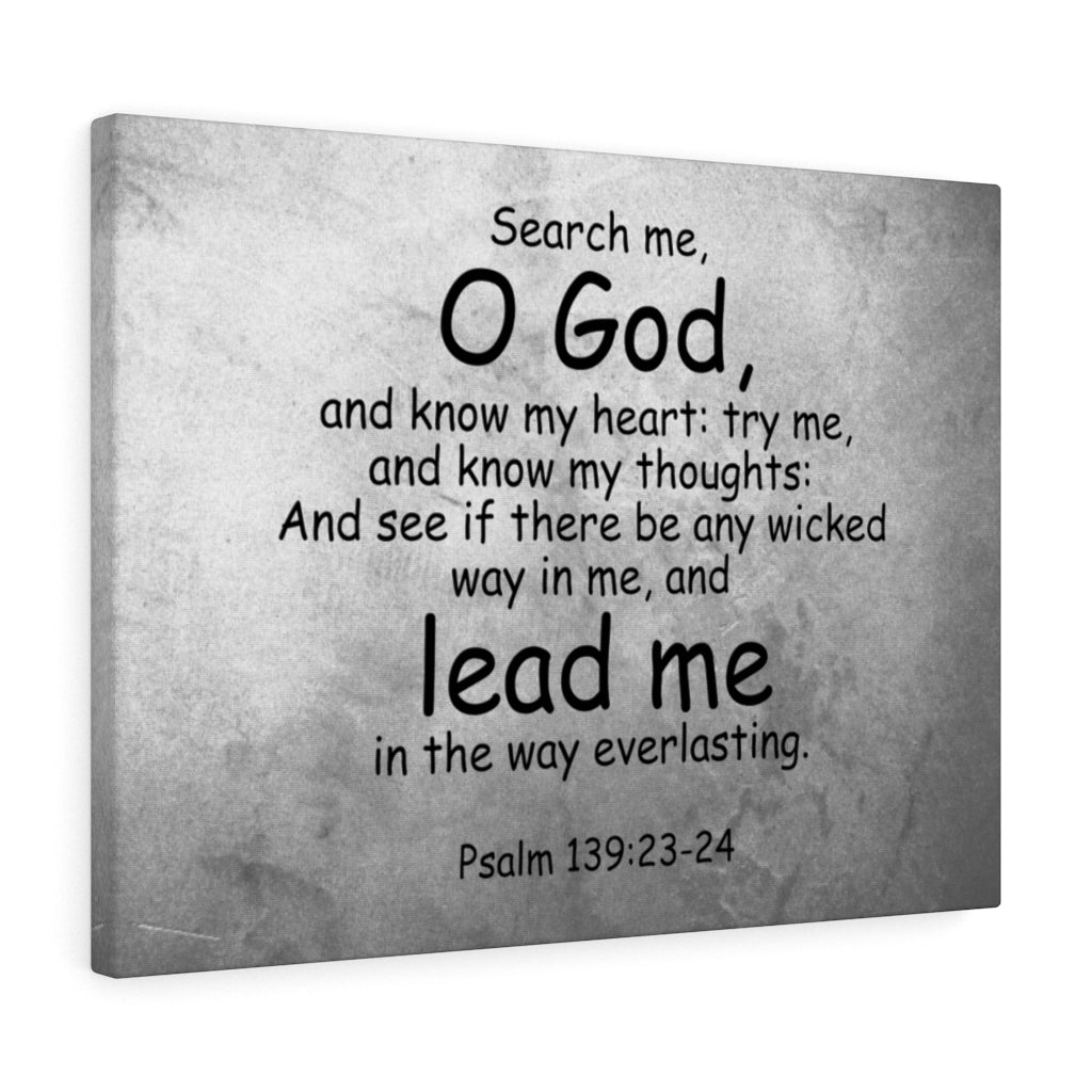 Scripture Walls O&#39; God Lead Me Psalm 139:23-24 Bible Verse Canvas Christian Wall Art Ready to Hang Unframed-Express Your Love Gifts