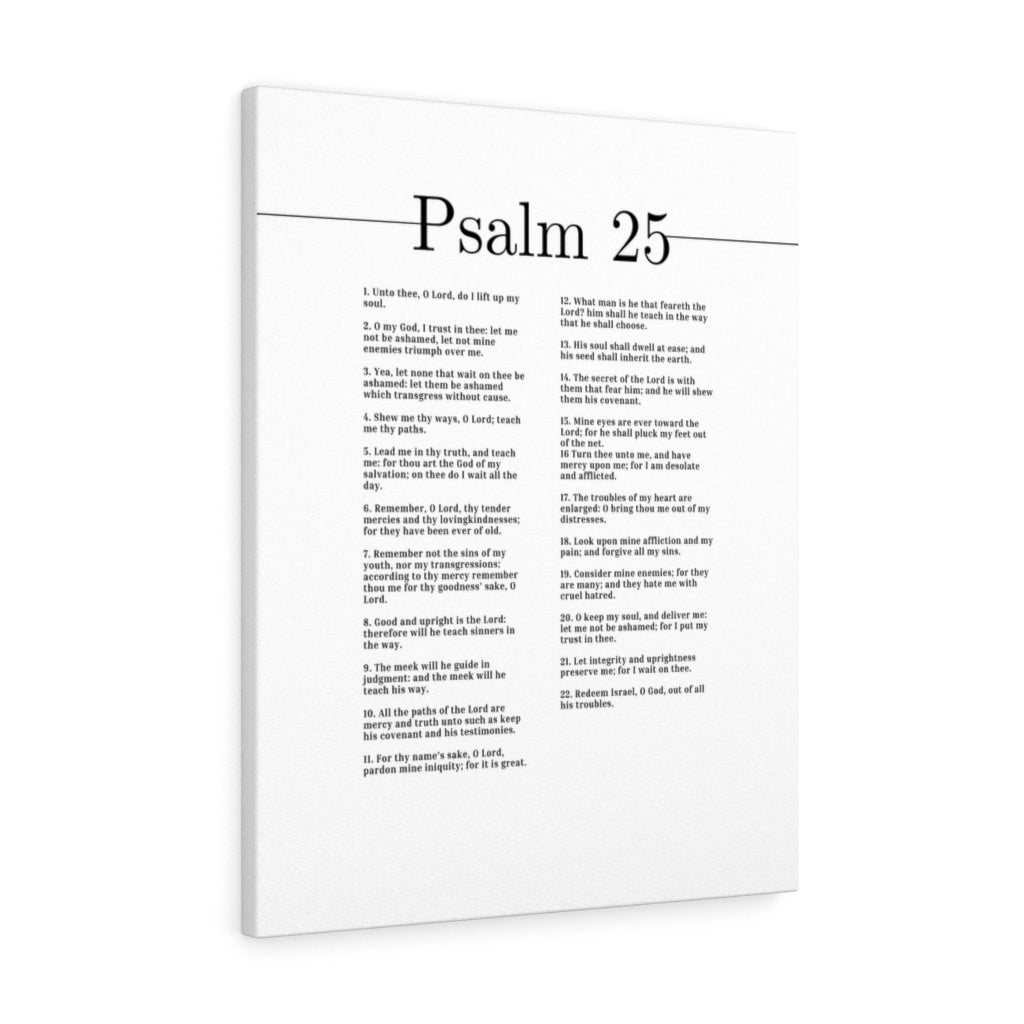 Scripture Walls Psalm 25 White Bible Chapter Canvas Christian Wall Art Ready to Hang Unframed-Express Your Love Gifts