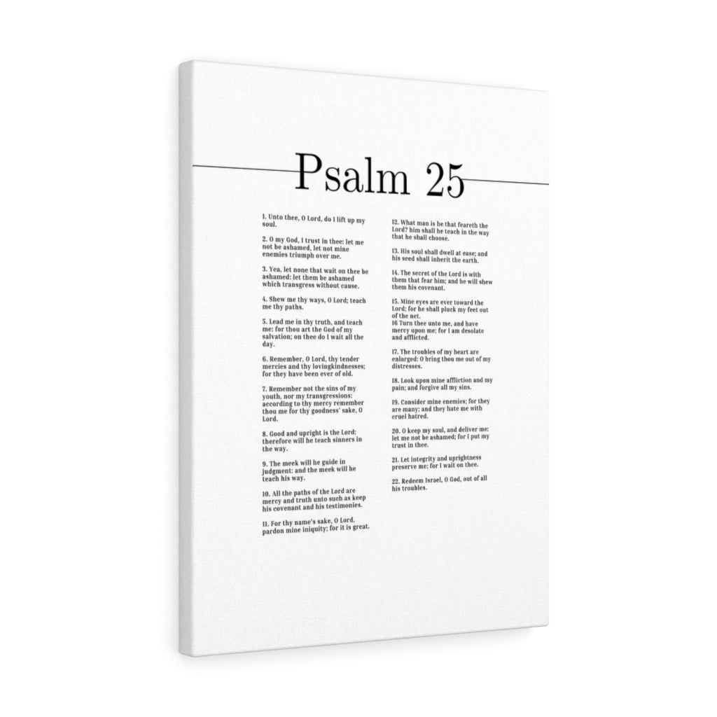 Scripture Walls Psalm 25 White Bible Chapter Canvas Christian Wall Art Ready to Hang Unframed-Express Your Love Gifts