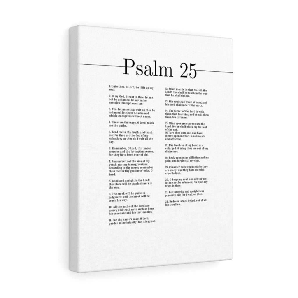 Scripture Walls Psalm 25 White Bible Chapter Canvas Christian Wall Art Ready to Hang Unframed-Express Your Love Gifts