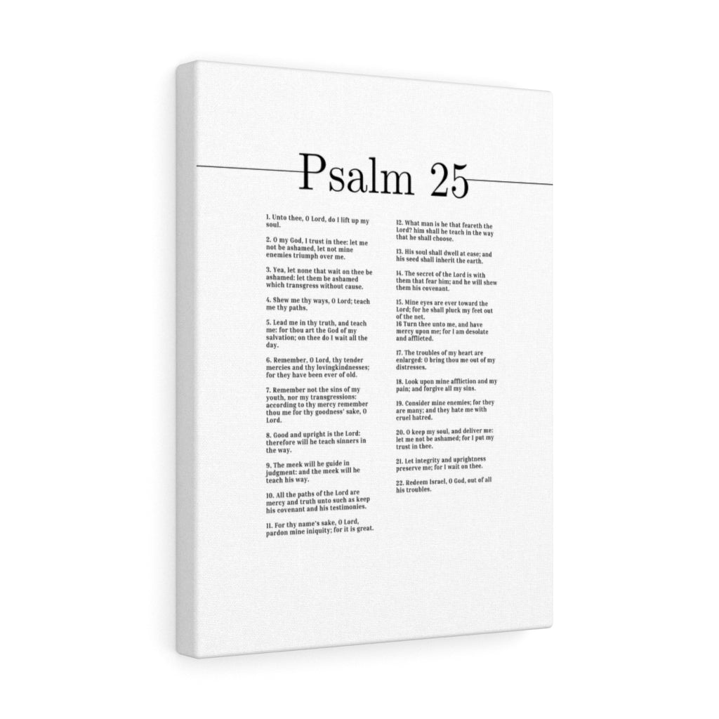 Scripture Walls Psalm 25 White Bible Chapter Canvas Christian Wall Art Ready to Hang Unframed-Express Your Love Gifts