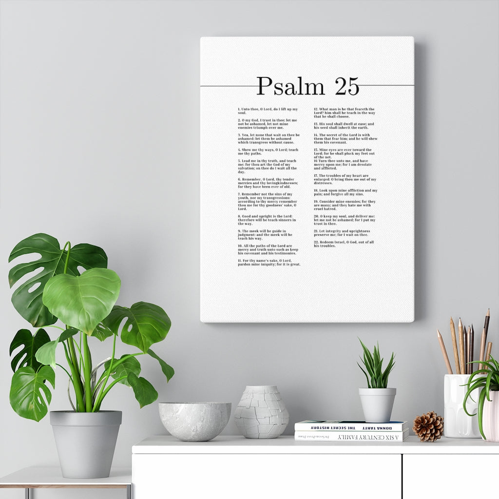 Scripture Walls Psalm 25 White Bible Chapter Canvas Christian Wall Art Ready to Hang Unframed-Express Your Love Gifts