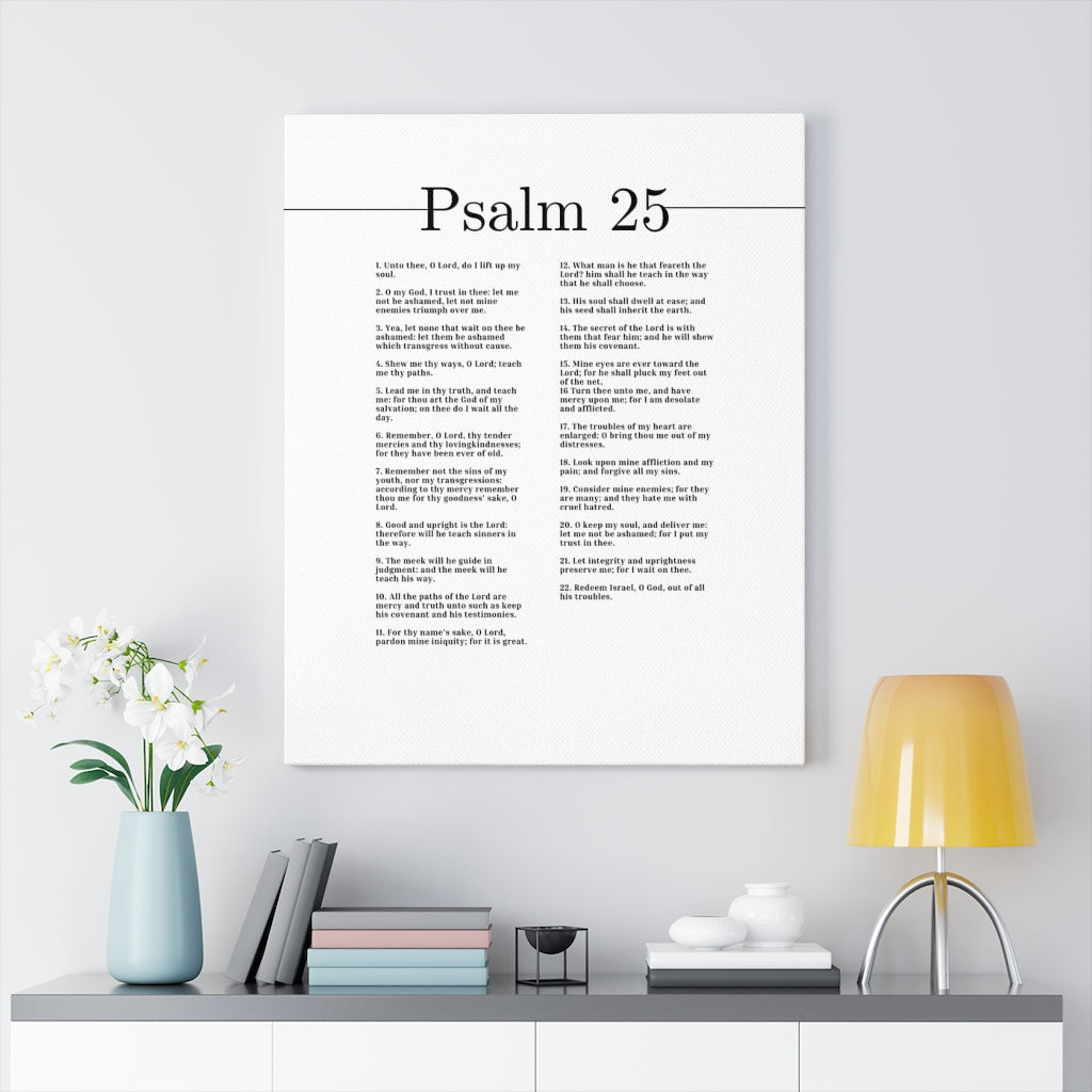 Scripture Walls Psalm 25 White Bible Chapter Canvas Christian Wall Art Ready to Hang Unframed-Express Your Love Gifts