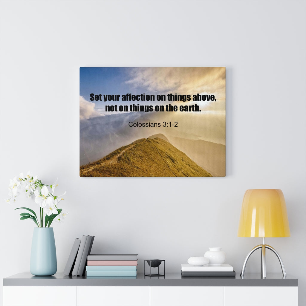 Scripture Walls On Things Above Colossians 3:2 Bible Verse Canvas Christian Wall Art Ready to Hang Unframed-Express Your Love Gifts