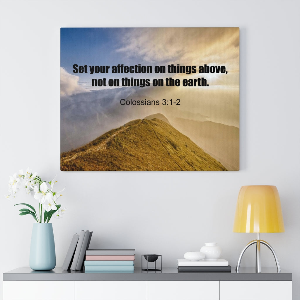 Scripture Walls On Things Above Colossians 3:2 Bible Verse Canvas Christian Wall Art Ready to Hang Unframed-Express Your Love Gifts