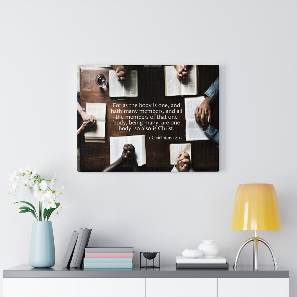 Scripture Walls One in Christ 1 Corinthians 12:12 Bible Verse Canvas Christian Wall Art Ready to Hang Unframed-Express Your Love Gifts