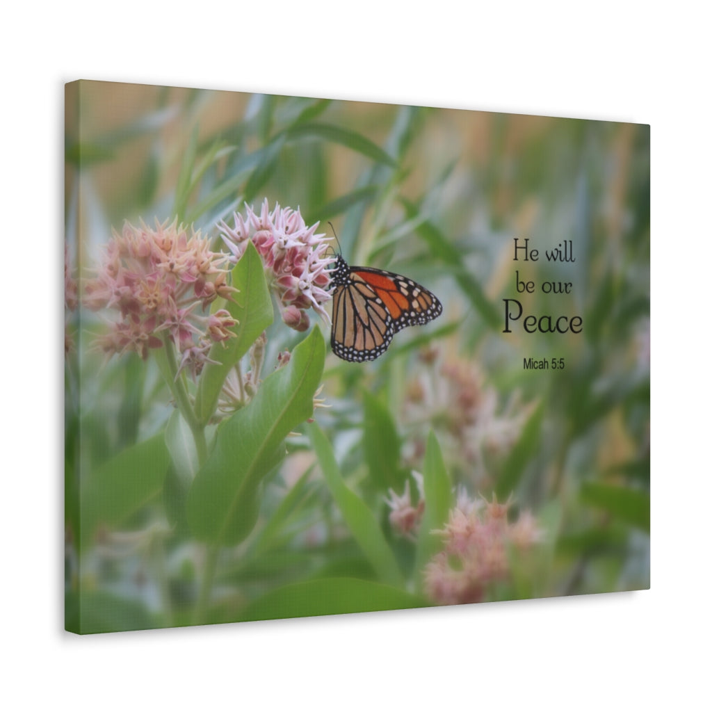 Scripture Walls Our Peace Micah 5:5 Bible Verse Canvas Christian Wall Art Ready to Hang Unframed-Express Your Love Gifts