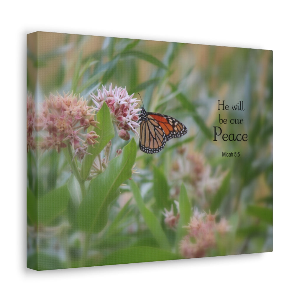 Scripture Walls Our Peace Micah 5:5 Bible Verse Canvas Christian Wall Art Ready to Hang Unframed-Express Your Love Gifts