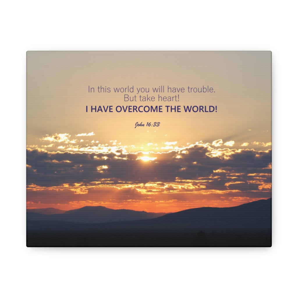 Scripture Walls Overcome The World John 16:33 Bible Verse Canvas Christian Wall Art Ready to Hang Unframed-Express Your Love Gifts