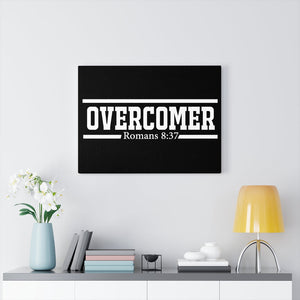 Scripture Walls Overcomer Black Romans 8:37 Bible Verse Canvas Christian Wall Art Ready to Hang Unframed-Express Your Love Gifts