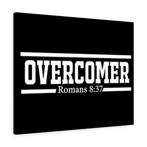 Scripture Walls Overcomer Black Romans 8:37 Bible Verse Canvas Christian Wall Art Ready to Hang Unframed-Express Your Love Gifts
