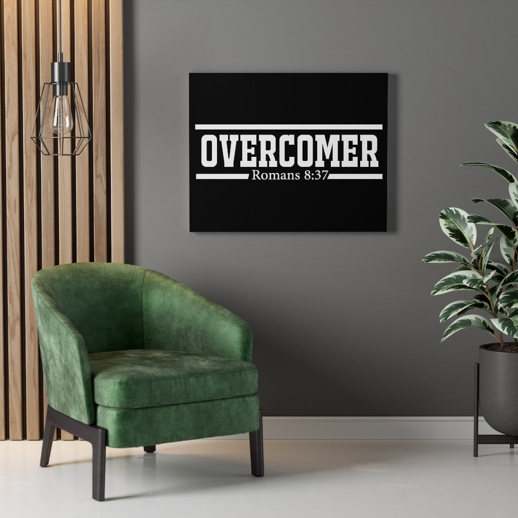 Scripture Walls Overcomer Black Romanss 8 37 Bible Verse Canvas