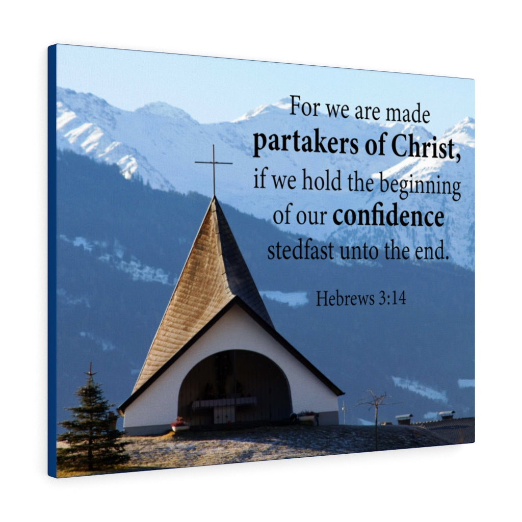 Scripture Walls Partakers of Christ Hebrews 3:14 Bible Verse Canvas Christian Wall Art Ready to Hang Unframed-Express Your Love Gifts