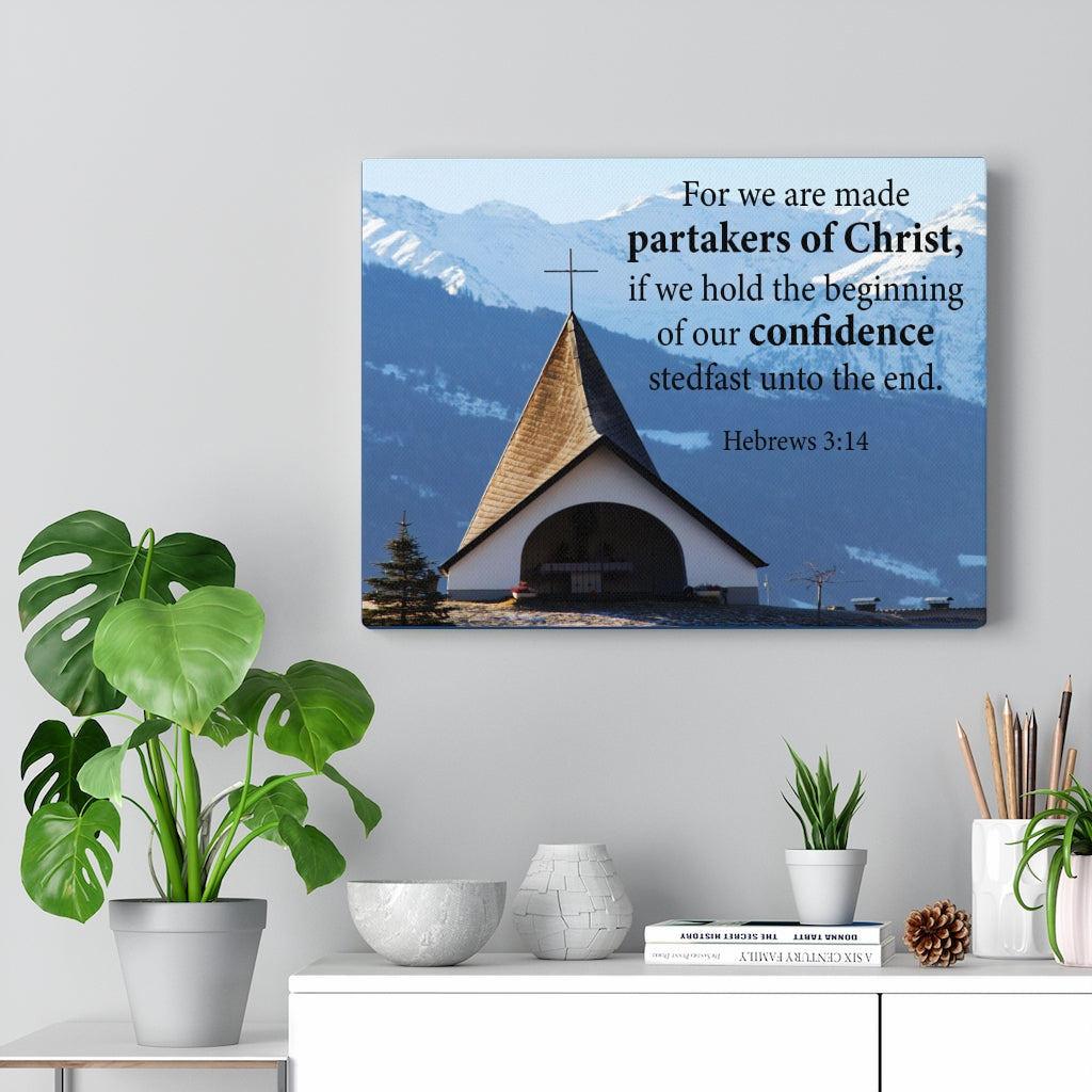 Scripture Walls Partakers of Christ Hebrews 3:14 Bible Verse Canvas Christian Wall Art Ready to Hang Unframed-Express Your Love Gifts
