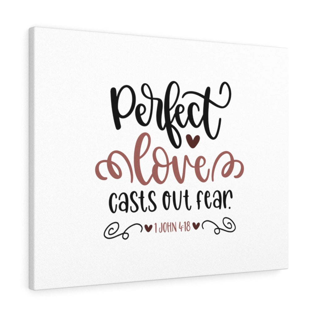 Scripture Walls Perfect Love 1 John 4:18 Bible Verse Canvas Christian Wall Art Ready to Hang Unframed-Express Your Love Gifts