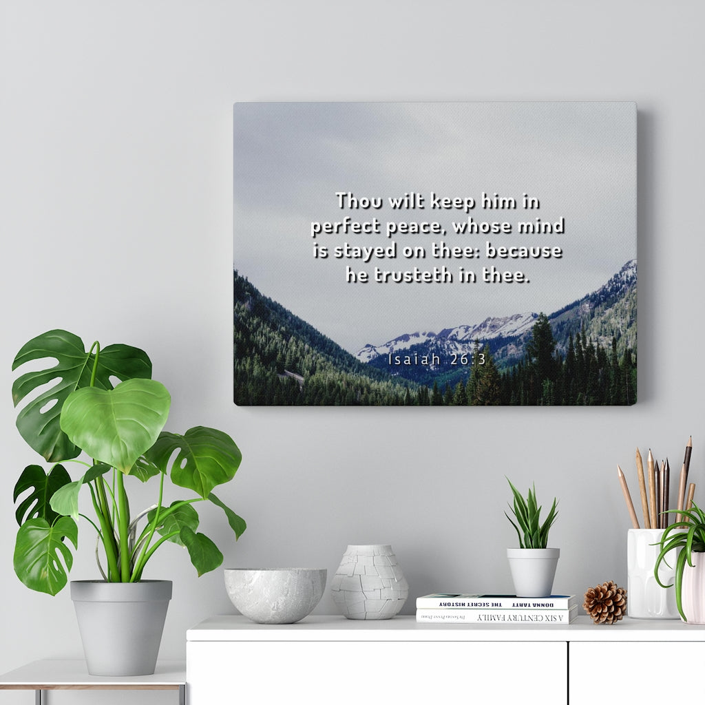 Scripture Walls Perfect Peace Isaiah 26:3 Bible Verse Canvas Christian Wall Art Ready to Hang Unframed-Express Your Love Gifts