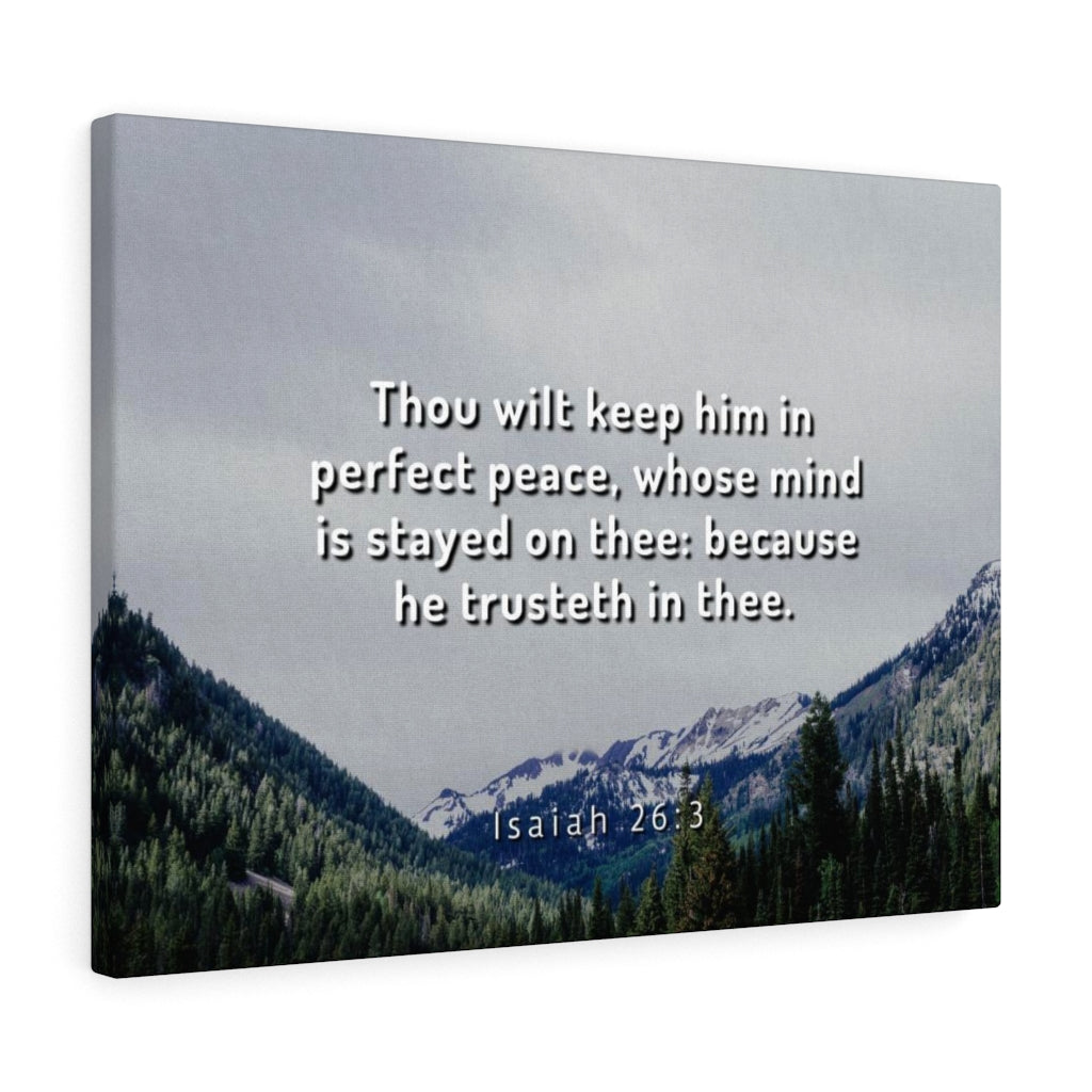 Scripture Walls Perfect Peace Isaiah 26:3 Bible Verse Canvas Christian Wall Art Ready to Hang Unframed-Express Your Love Gifts