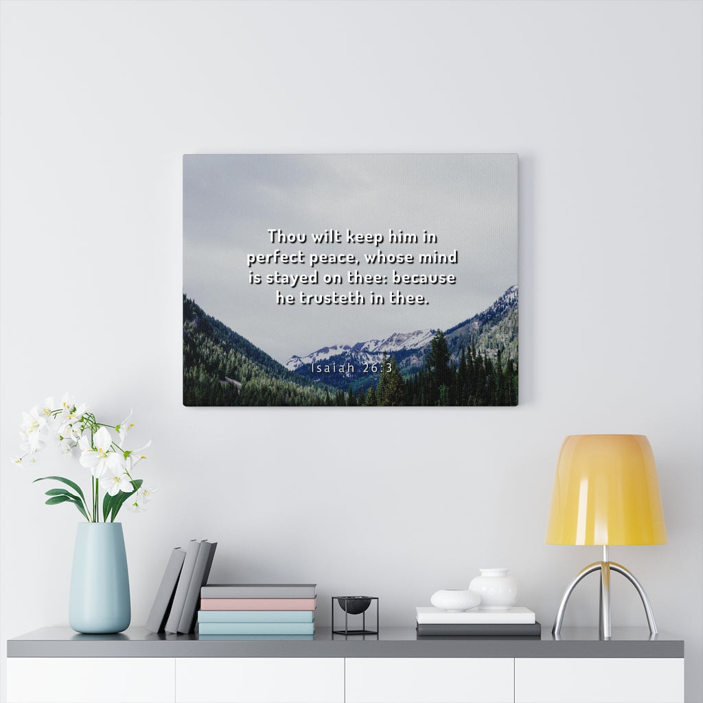 Scripture Walls Perfect Peace Isaiah 26:3 Bible Verse Canvas Christian Wall Art Ready to Hang Unframed-Express Your Love Gifts