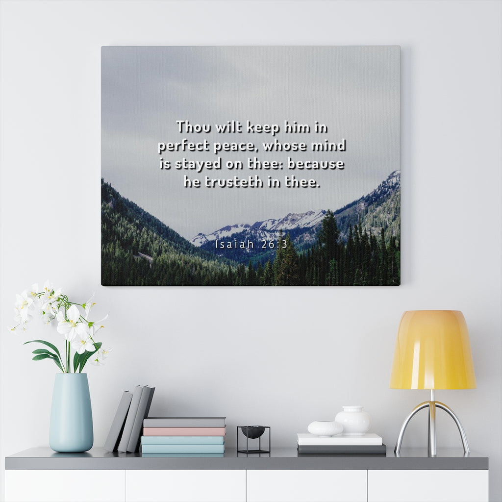 Scripture Walls Perfect Peace Isaiah 26:3 Bible Verse Canvas Christian Wall Art Ready to Hang Unframed-Express Your Love Gifts