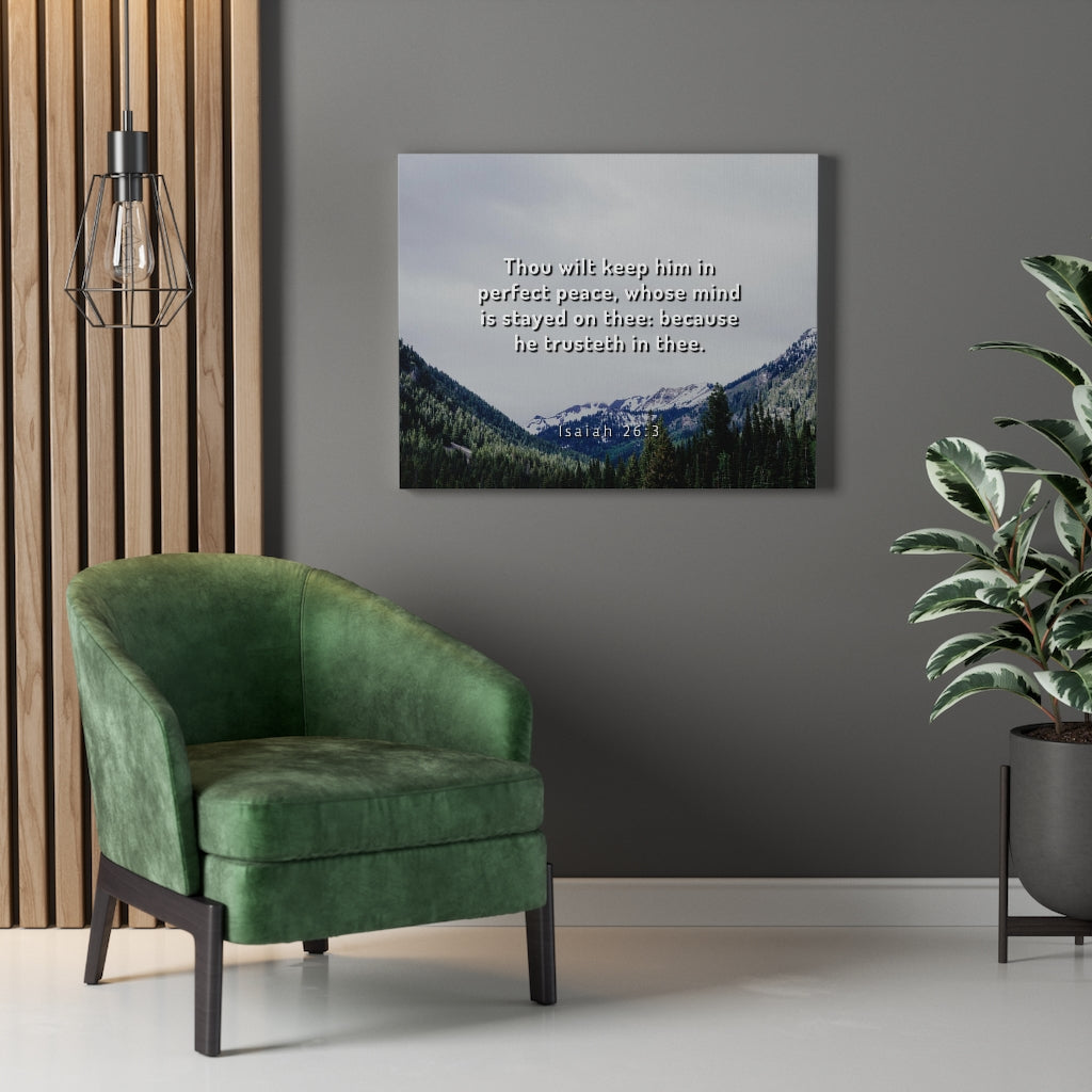 Scripture Walls Perfect Peace Isaiah 26:3 Bible Verse Canvas Christian Wall Art Ready to Hang Unframed-Express Your Love Gifts