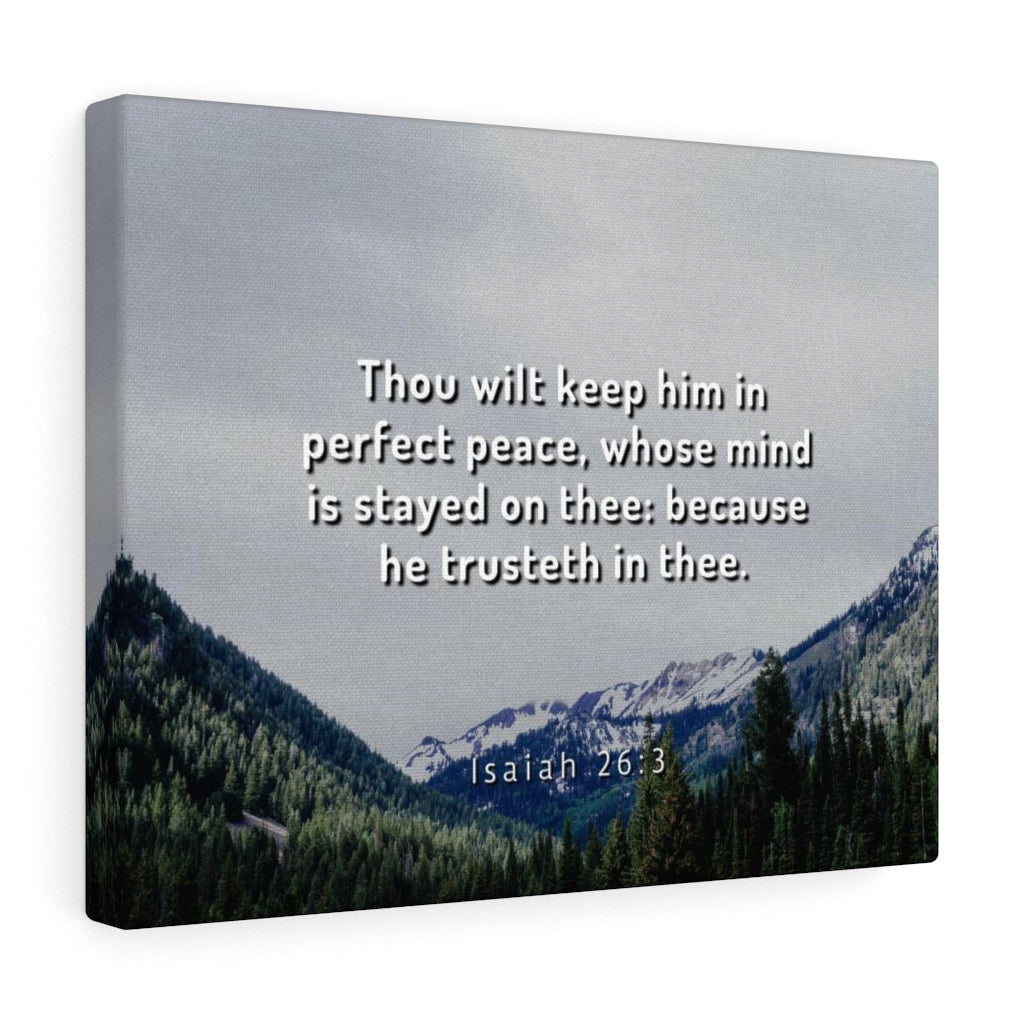 Scripture Walls Perfect Peace Isaiah 26:3 Bible Verse Canvas Christian Wall Art Ready to Hang Unframed-Express Your Love Gifts