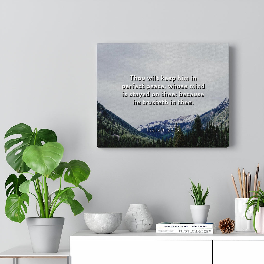 Scripture Walls Perfect Peace Isaiah 26:3 Bible Verse Canvas Christian Wall Art Ready to Hang Unframed-Express Your Love Gifts