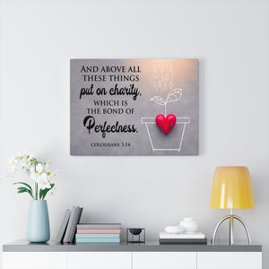 Scripture Walls Perfectness Colossians 3:14 Scripture Bible Verse Canvas Christian Wall Art Ready to Hang Unframed-Express Your Love Gifts